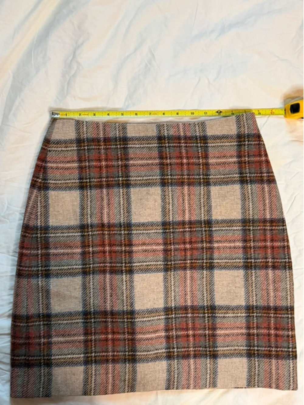Boden 100% Wool Plaid Mini Skirt Brown Red 6 Dark Academia Schoolgirl Coquette - Picture 9 of 9